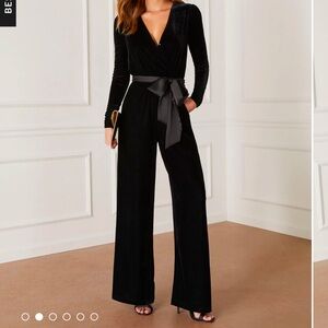 Elegant Black Jumpsuit with Belt
